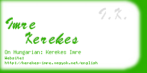 imre kerekes business card